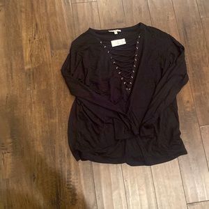 Womens lace up front t-shirt